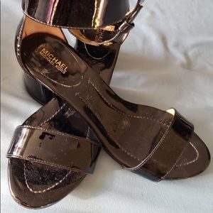 Michael KORs Black Sandals w/ Gold Buckle/Hardware